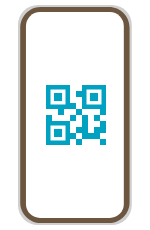 スマホ画面に表示されたQRコードのイラスト